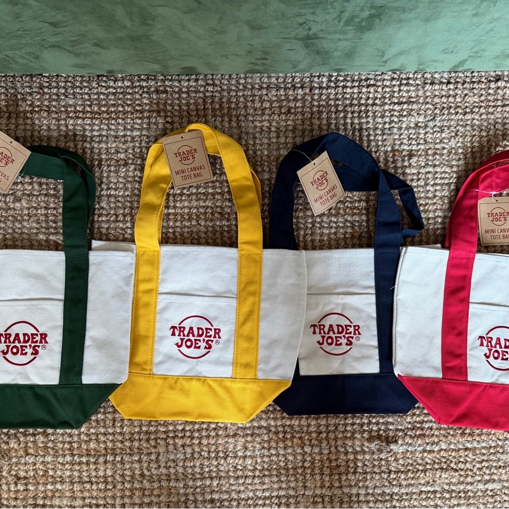 Trader Joe's Mini Canvas Tote Bags Set
